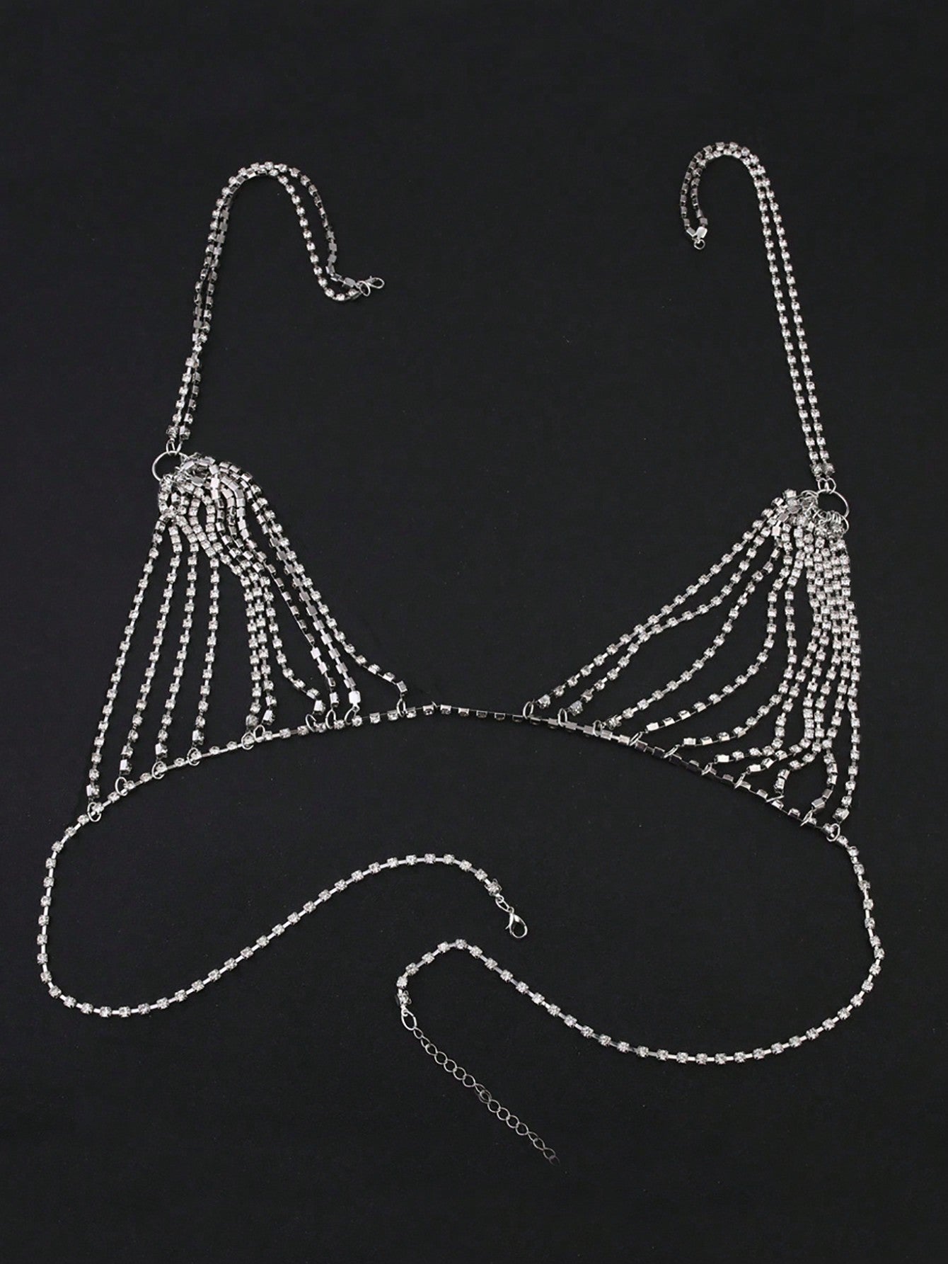 1pc Funky Rhinestone Decor Body Chain For Women For Daily Decoration - Negative Apparel