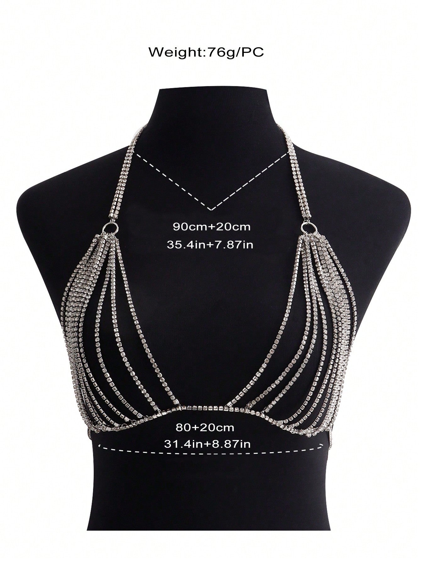 Chest Chain Crystal Body Strap Diamond Bikini Jewelry Fringe Belly