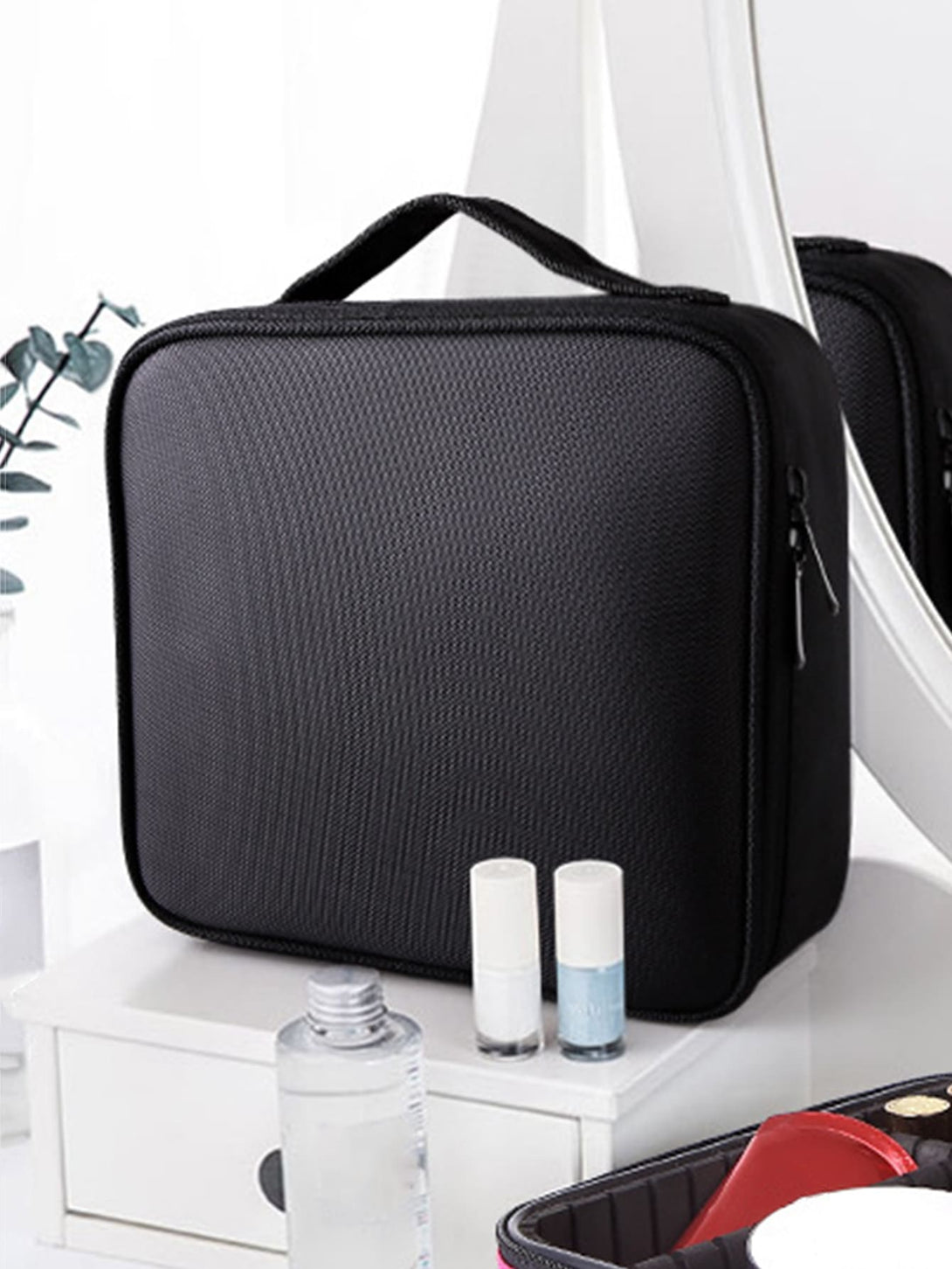1pc Large Capacity Travel Cosmetic Bag With Handle - Negative Apparel