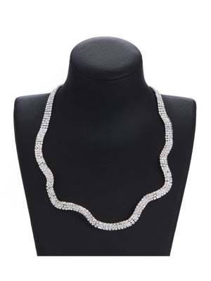 1pc Rhinestone Decor Necklace Copper Jewelry - Negative Apparel