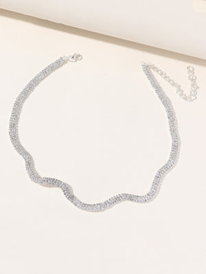 1pc Rhinestone Decor Necklace Copper Jewelry - Negative Apparel