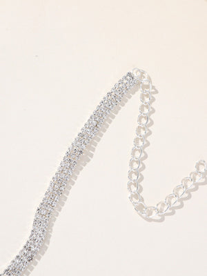 1pc Rhinestone Decor Necklace Copper Jewelry - Negative Apparel