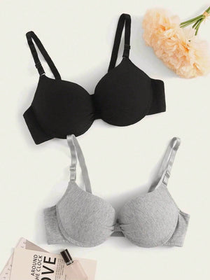 2pack Adjustable Strap Underwire Bra Set - Negative Apparel