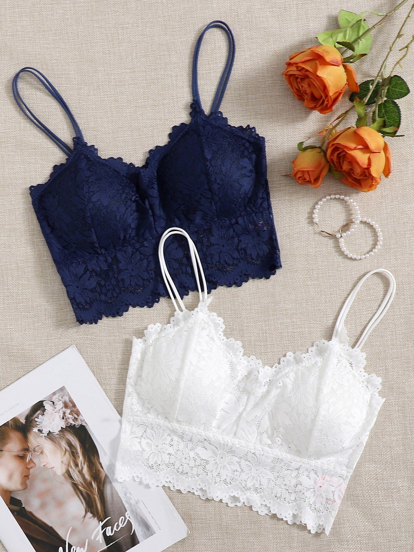 2pack Floral Lace Bra Set Negative Apparel 