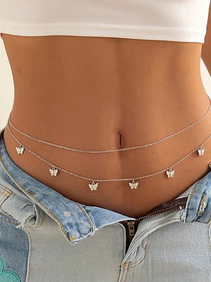 2pcs Butterfly Charm Waist Chain - Negative Apparel