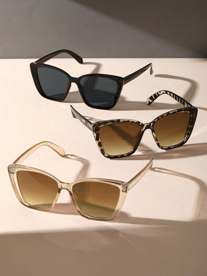3pairs Women Cat Eye Frame Sunglasses - Negative Apparel