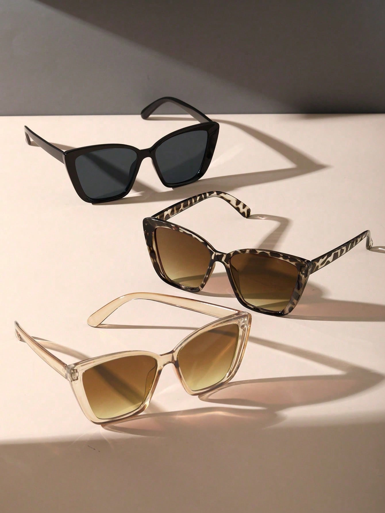 3pairs Women Cat Eye Frame Sunglasses - Negative Apparel
