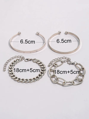 4pcs Simple Bracelet - Negative Apparel