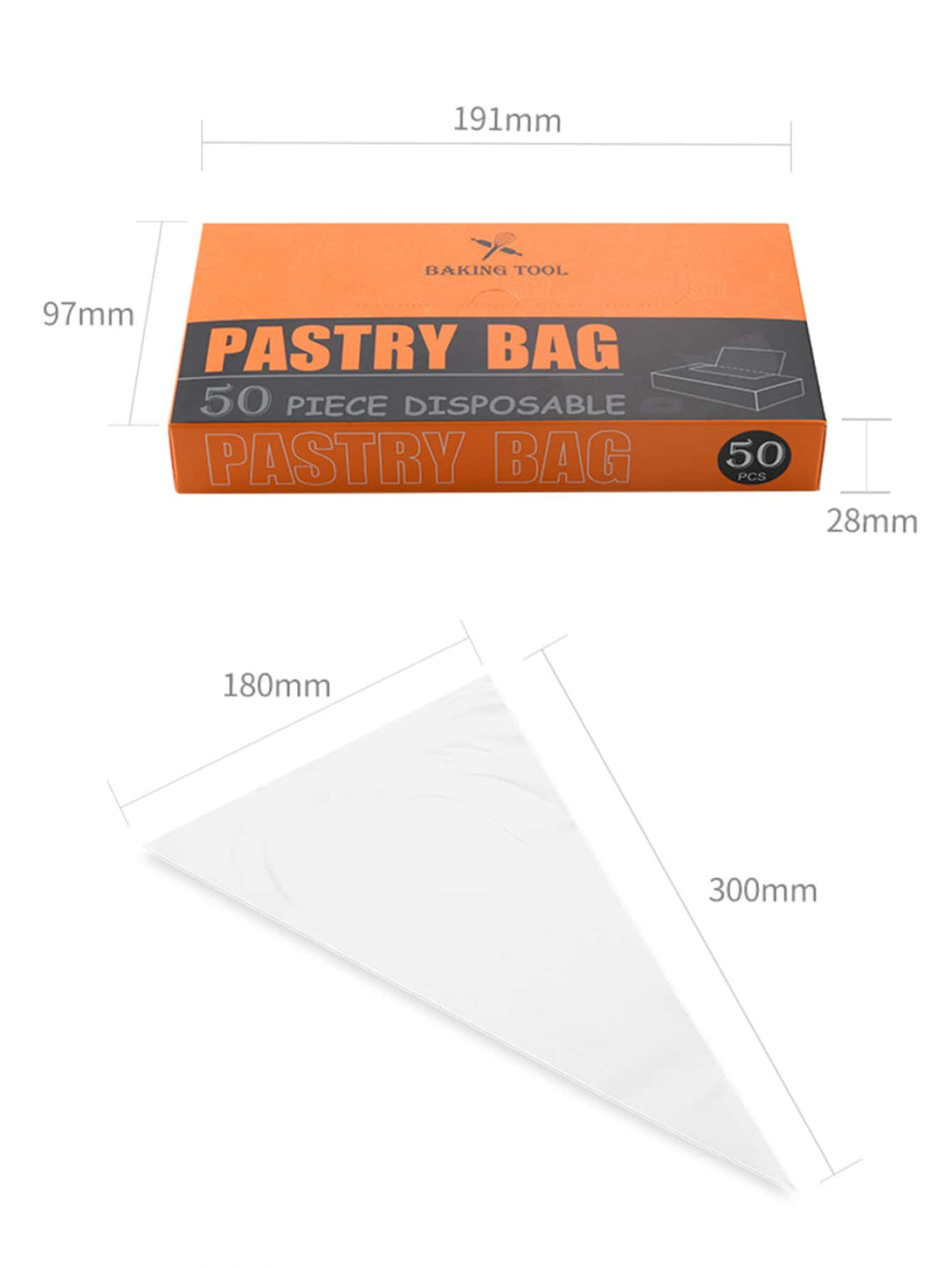 50pcs Clear Piping Bag - Negative Apparel