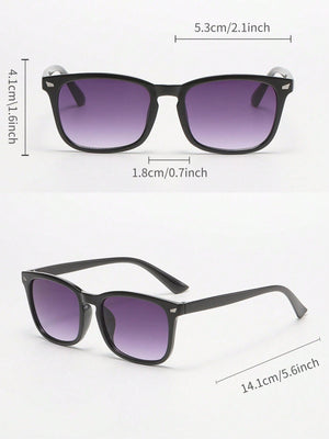 5pcs Ladies' Square Plastic Decorated Sunglasses - Negative Apparel