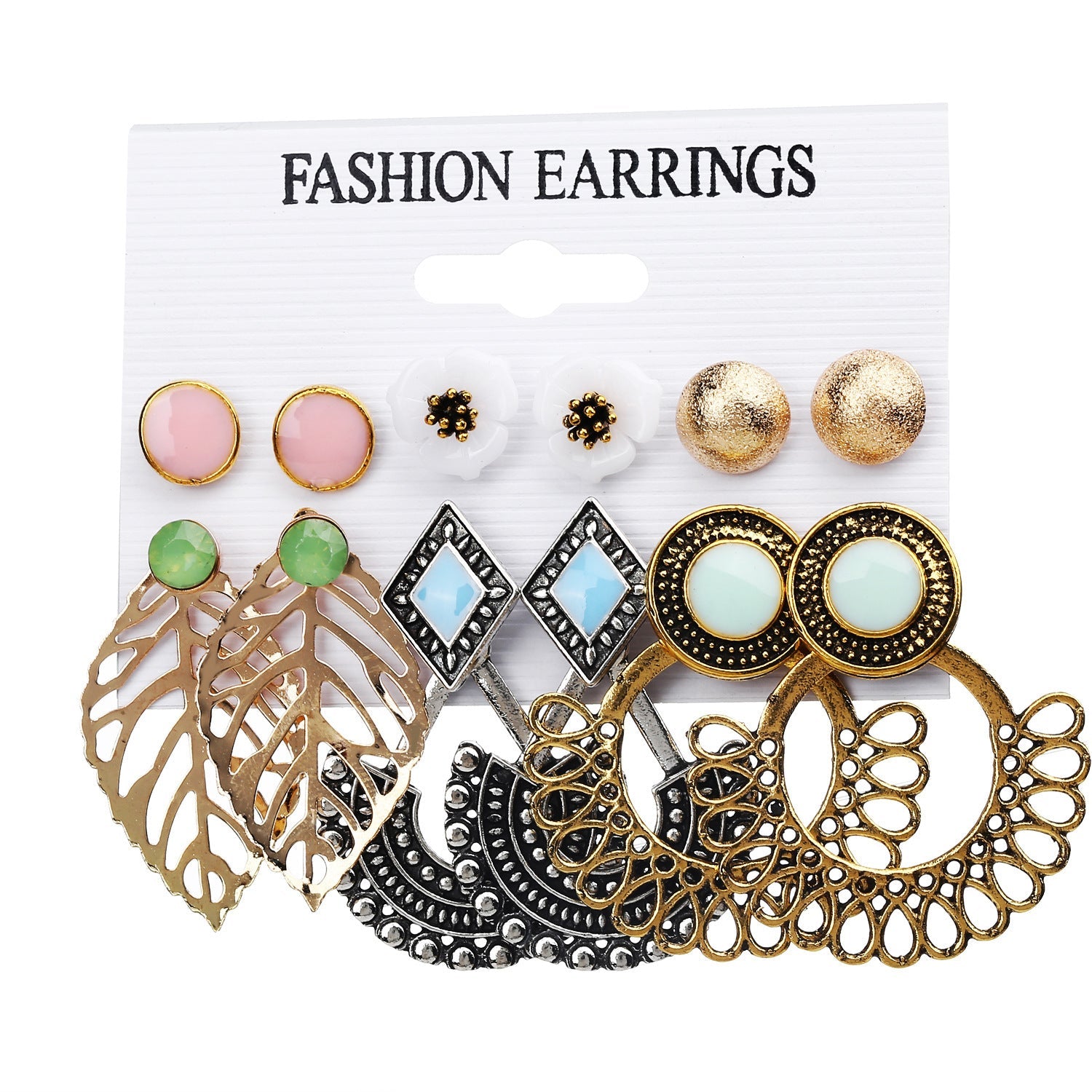 6 pairs Ethnic Earrings - Negative Apparel