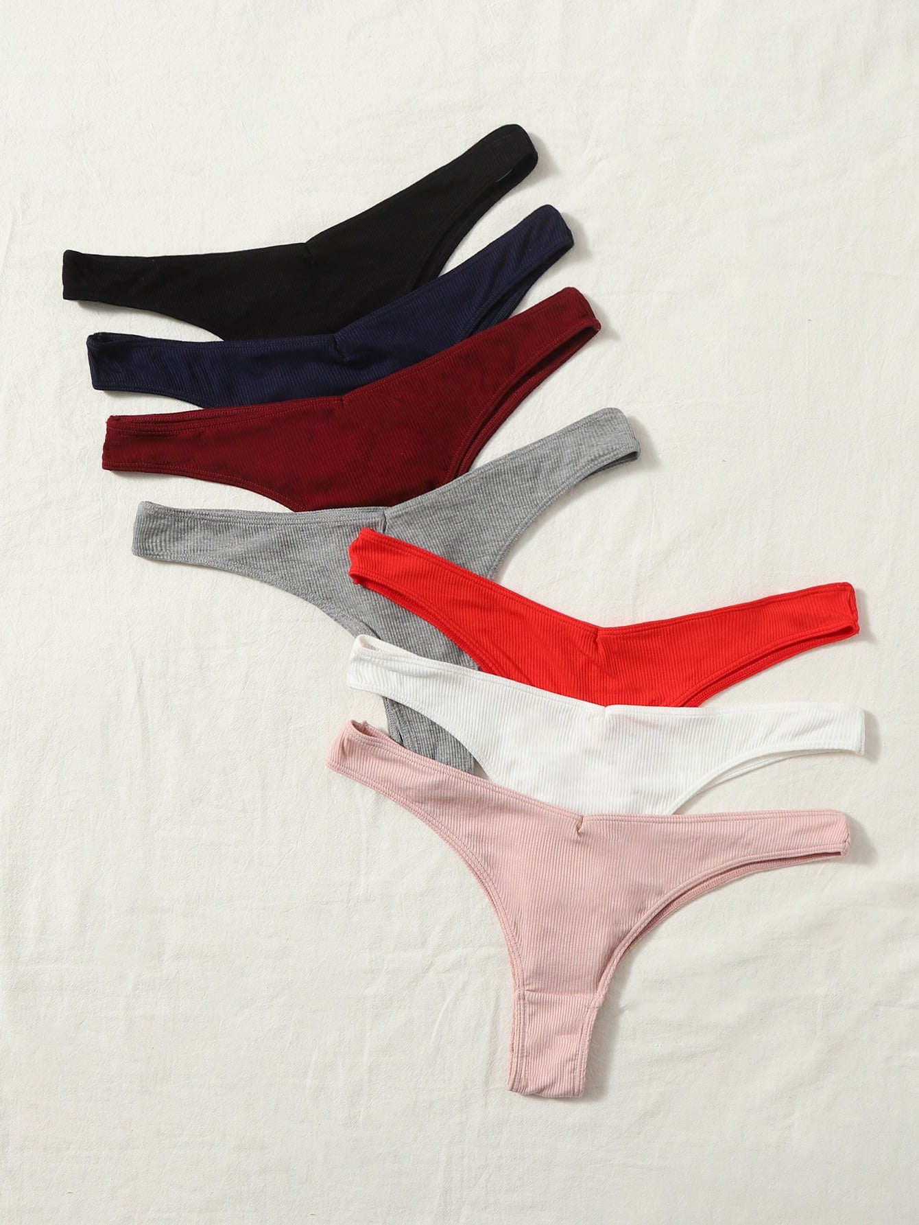 7pack Ribbed Knit Panty Set - Negative Apparel