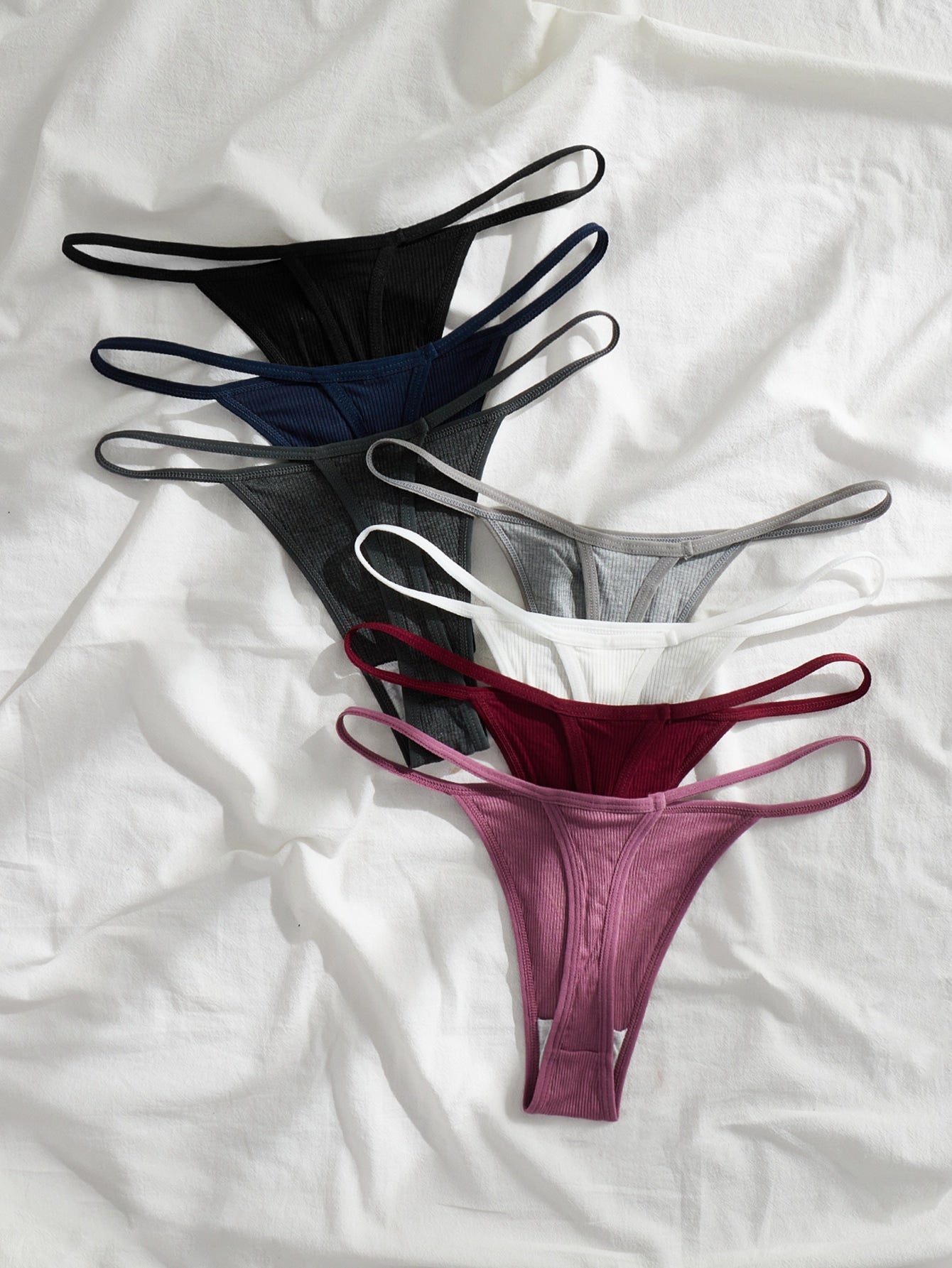 7pack Solid Thong Set