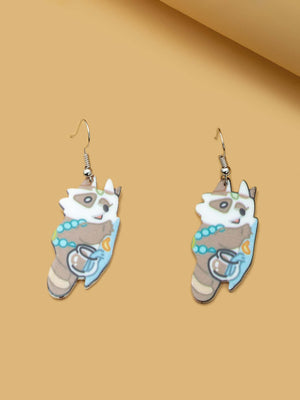 Arena Cartoon Graphic Drop Earrings - Negative Apparel