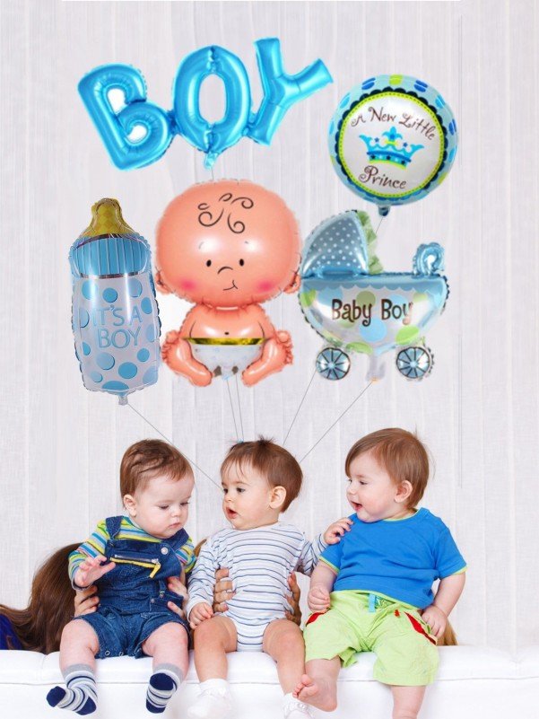 Baby Birthday Balloon Banner 5pcs - Negative Apparel