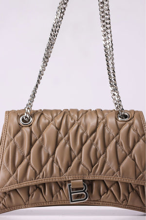 Beige Leather Shoulder Bag - Negative Apparel