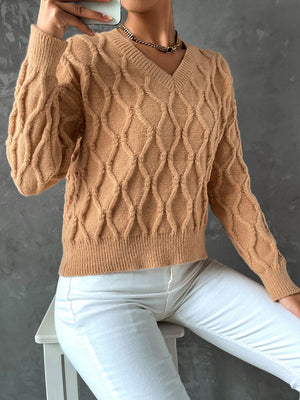 Cable Knit Drop Shoulder Sweater - Negative Apparel