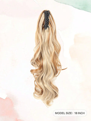 Claw Clip Ponytail Extension Curly Wavy Clip in Long Ponytails Hair Extensions Synthetic Hairpiece for Women - Negative Apparel