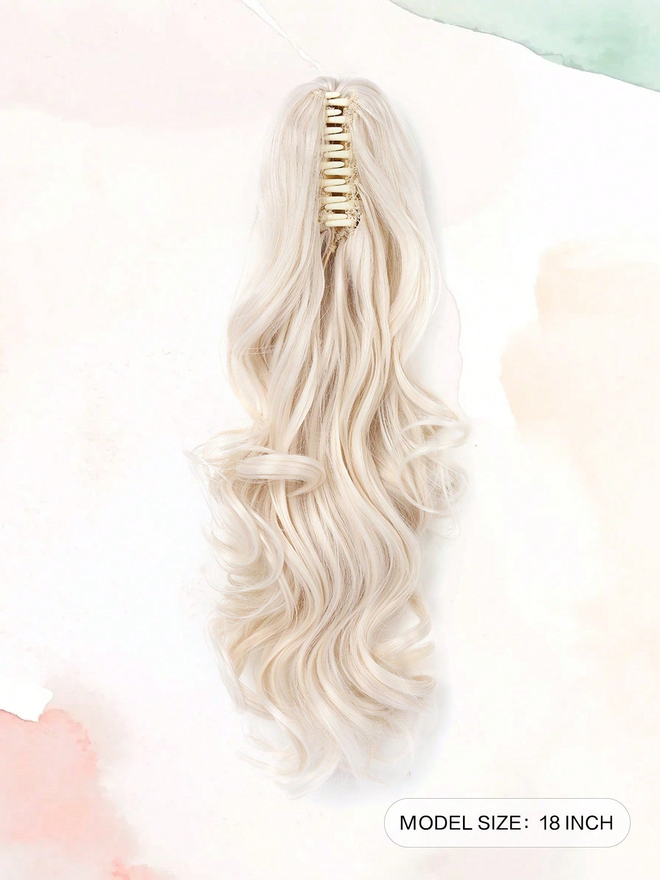 Claw Clip Ponytail Extension Curly Wavy Clip in Long Ponytails Hair Extensions Synthetic Hairpiece for Women - Negative Apparel