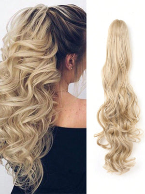 Claw Clip Ponytail Extension Curly Wavy Clip in Long Ponytails Hair Extensions Synthetic Hairpiece for Women - Negative Apparel