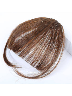 Clip In Bangs Front Neat Black Brown Bangs Hairpiece Synthetic Fake False Hair Piece Bangs Hairpiece Clip In Hair Extensions For Women Heat Resistant - Negative Apparel