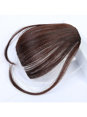 Clip In Bangs Front Neat Black Brown Bangs Hairpiece Synthetic Fake False Hair Piece Bangs Hairpiece Clip In Hair Extensions For Women Heat Resistant - Negative Apparel