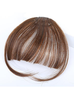 Clip In Bangs Front Neat Black Brown Bangs Hairpiece Synthetic Fake False Hair Piece Bangs Hairpiece Clip In Hair Extensions For Women Heat Resistant - Negative Apparel