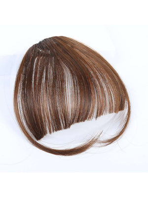 Clip In Bangs Front Neat Black Brown Bangs Hairpiece Synthetic Fake False Hair Piece Bangs Hairpiece Clip In Hair Extensions For Women Heat Resistant - Negative Apparel