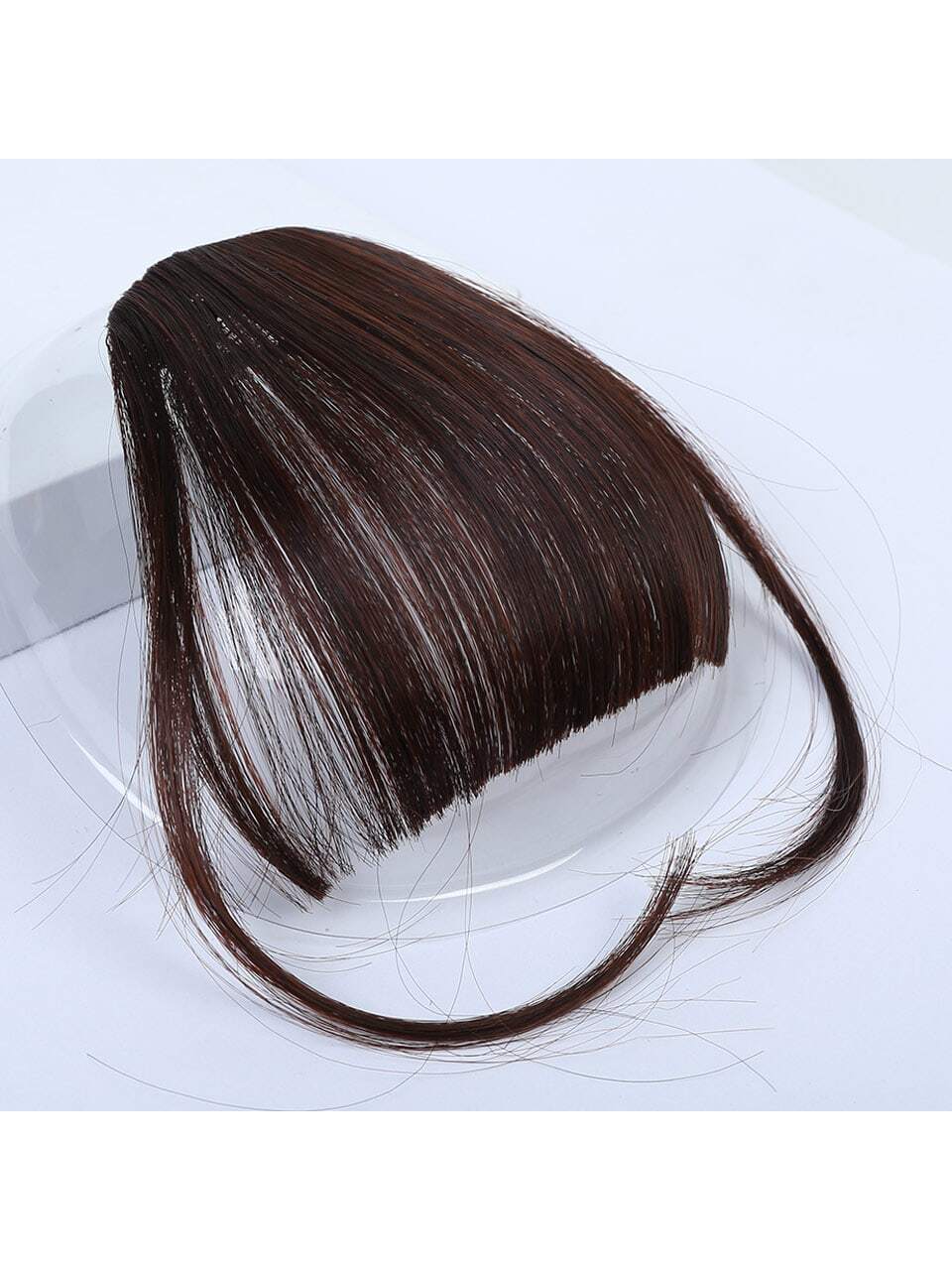 Clip In Bangs Front Neat Black Brown Bangs Hairpiece Synthetic Fake False Hair Piece Bangs Hairpiece Clip In Hair Extensions For Women Heat Resistant - Negative Apparel