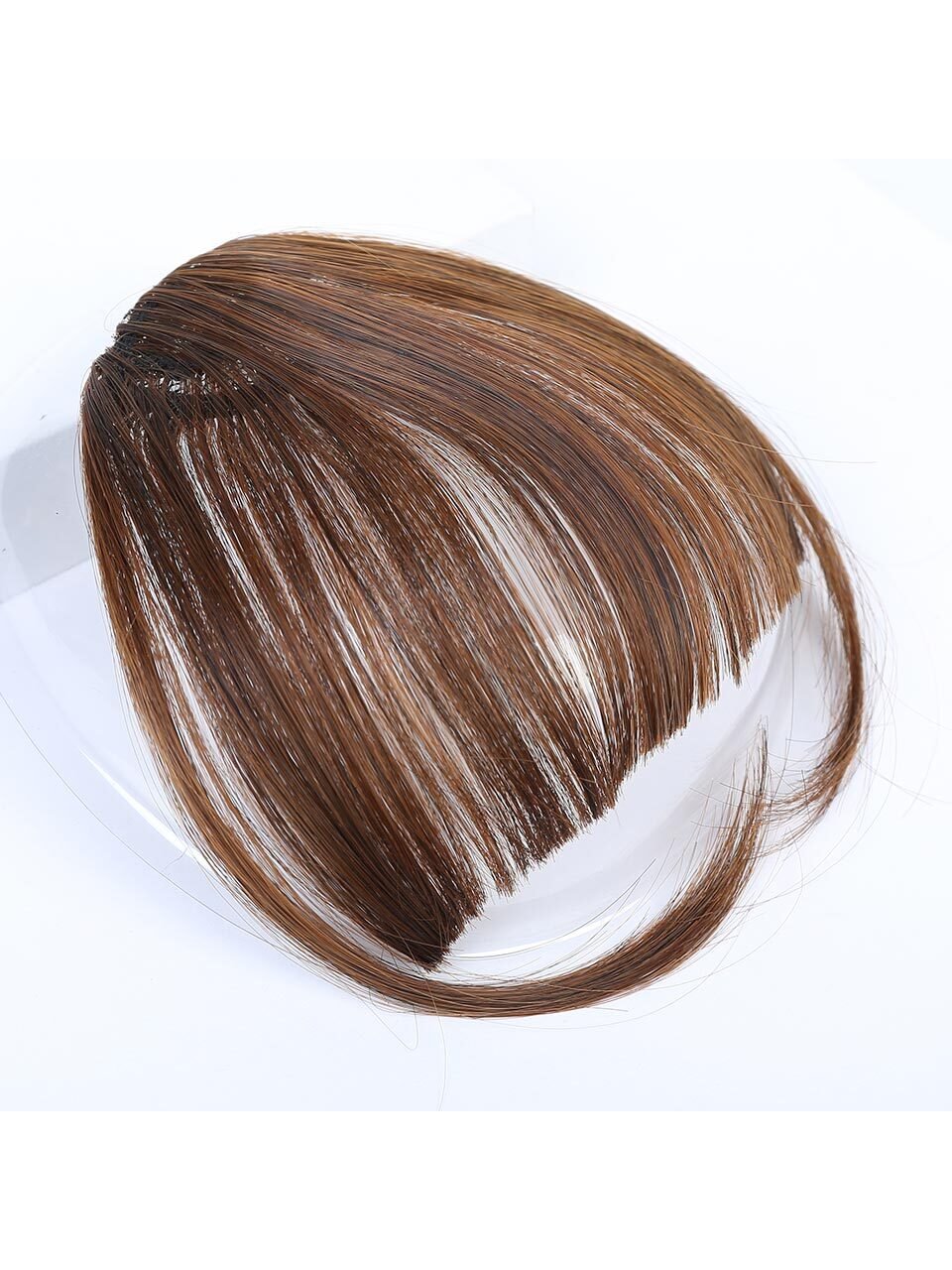 Clip In Bangs Front Neat Black Brown Bangs Hairpiece Synthetic Fake False Hair Piece Bangs Hairpiece Clip In Hair Extensions For Women Heat Resistant - Negative Apparel