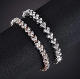 Crystal Micro-inlaid Zircon Bracelet Alloy Bangle Bracelets - Negative Apparel