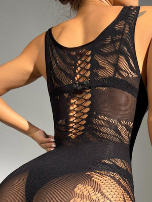 Cut Out Fishnet Sheer Romper Without Liner FD - Negative Apparel
