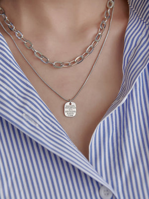 DAZY Geometric Charm Layered Necklace - Negative Apparel