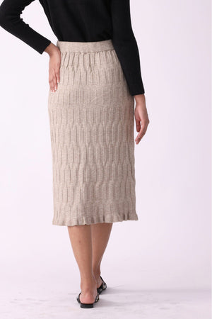 Embossed Texture Knit Pencil Skirt - Negative Apparel