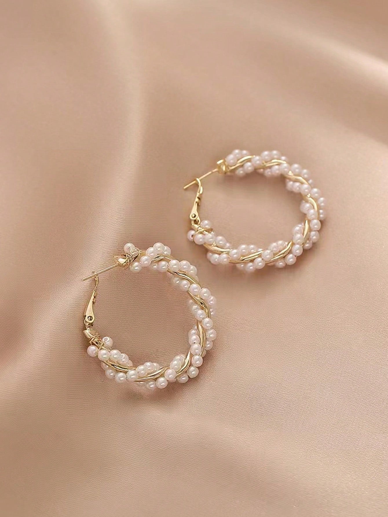Faux Pearl Hoop Earrings With Unique Design and Sense of Style For Women - Negative Apparel