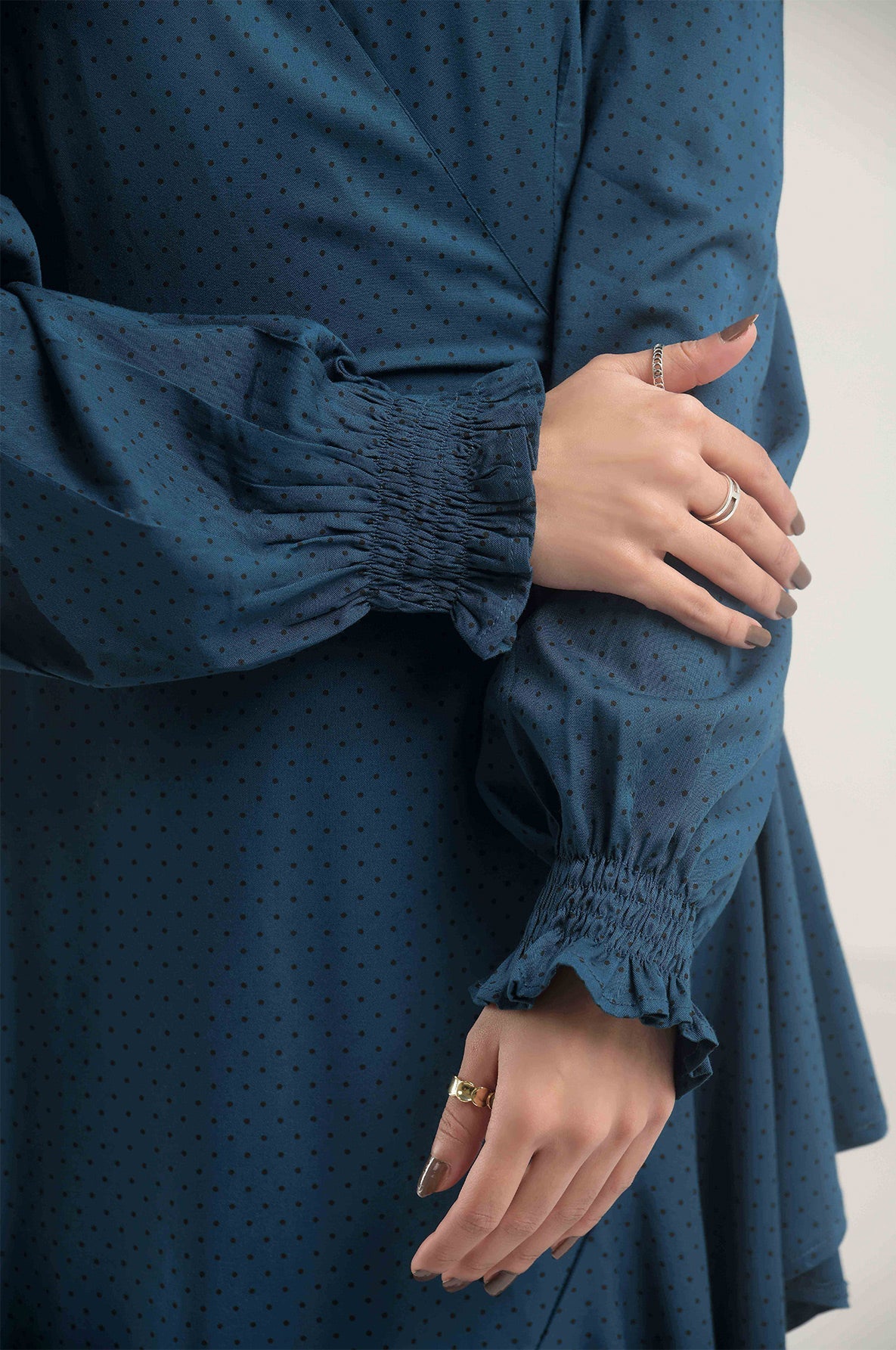 Flounce Sleeve Ruffle Trim Wrap Knot Side Dress - Negative Apparel