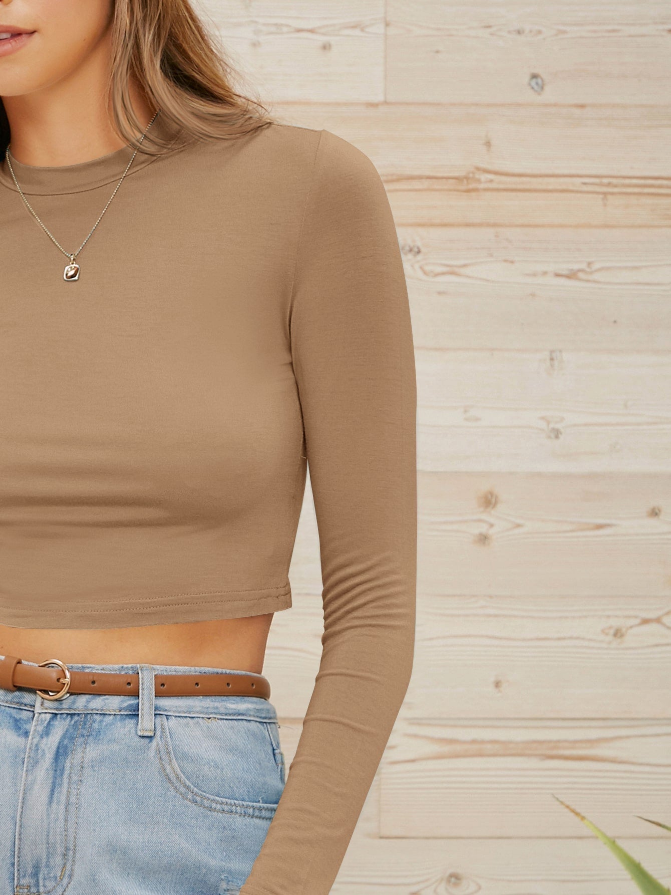 Form-Fitting Long Sleeve Crop Top - Negative Apparel