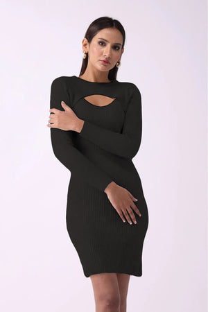 Front Cut Out Bodycon Sweater - Negative Apparel