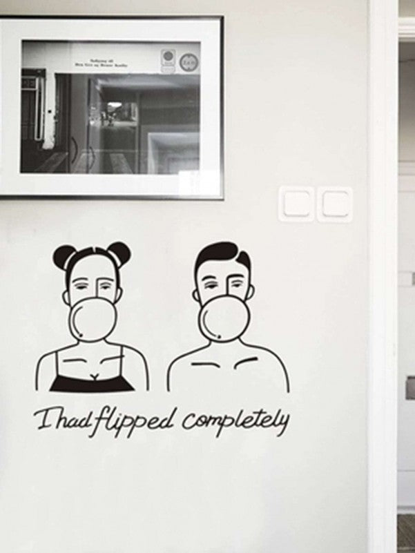 Girl & Boy Print Wall Sticker - Negative Apparel