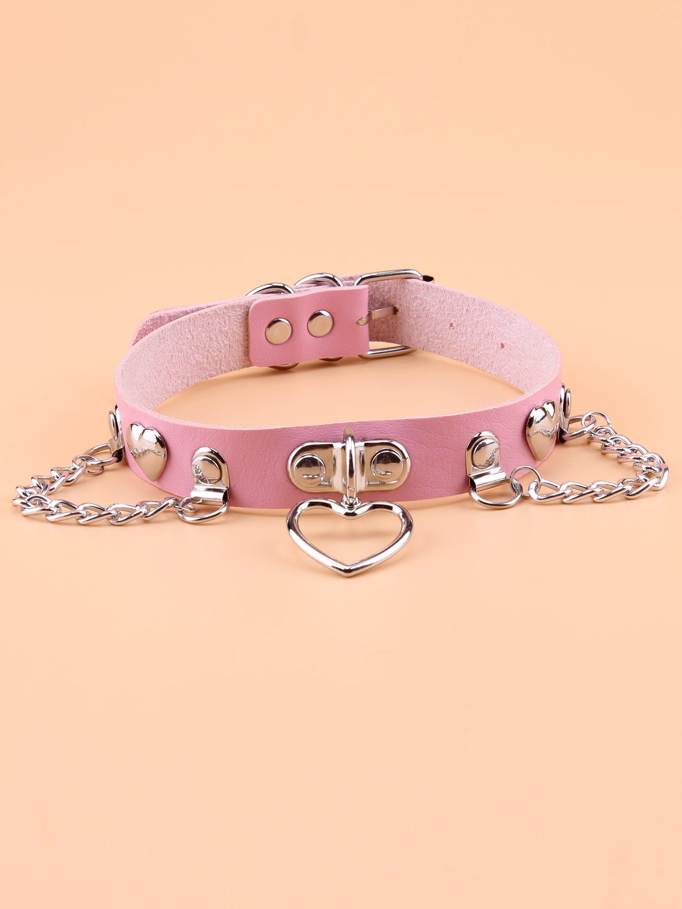 Heart & Chain Charm Choker - Negative Apparel