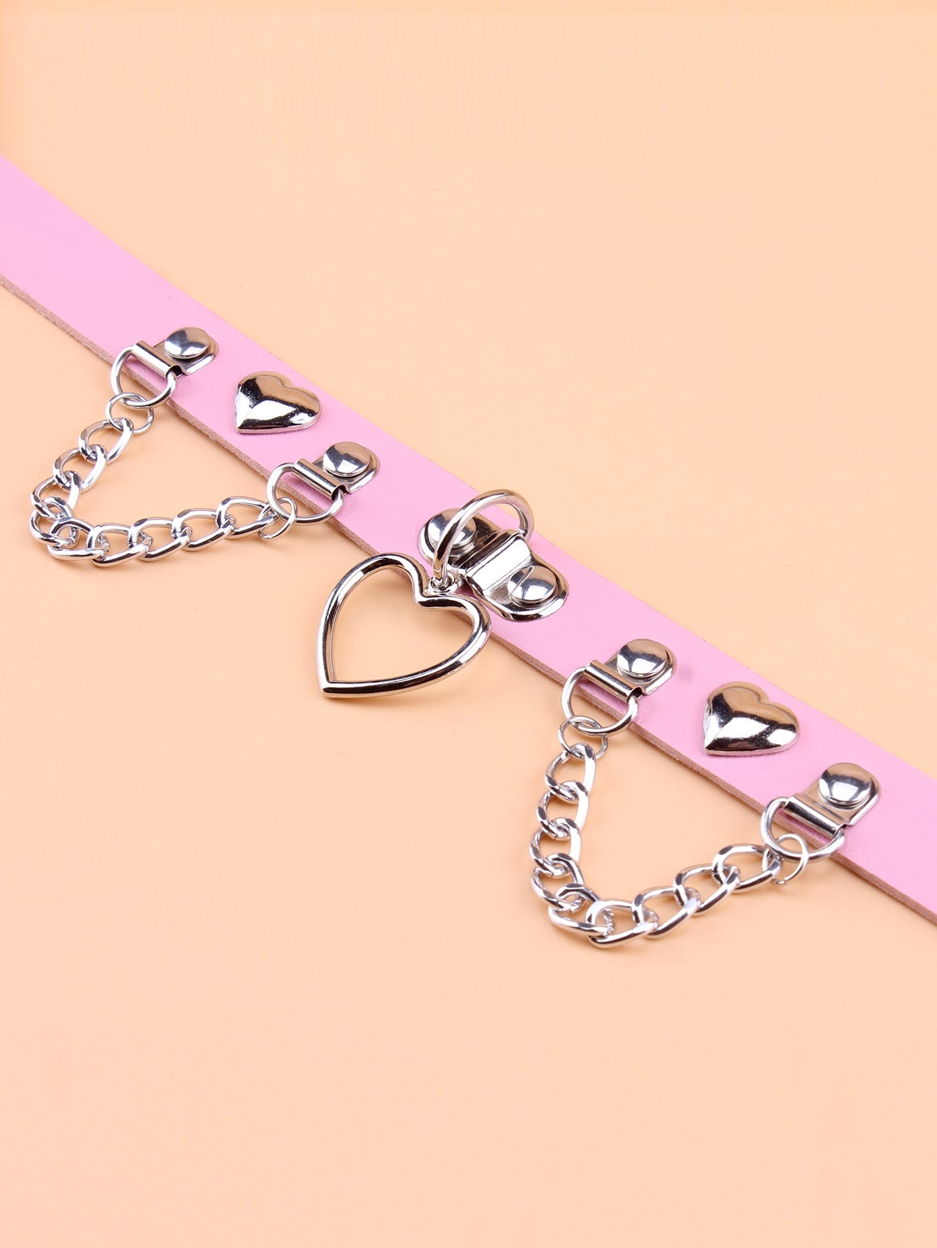 Heart & Chain Charm Choker - Negative Apparel