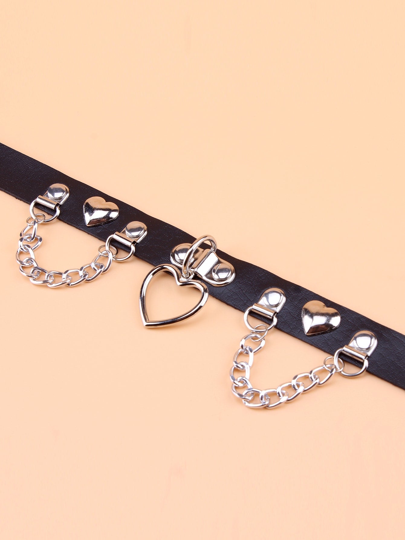 Heart & Chain Charm Choker - Negative Apparel