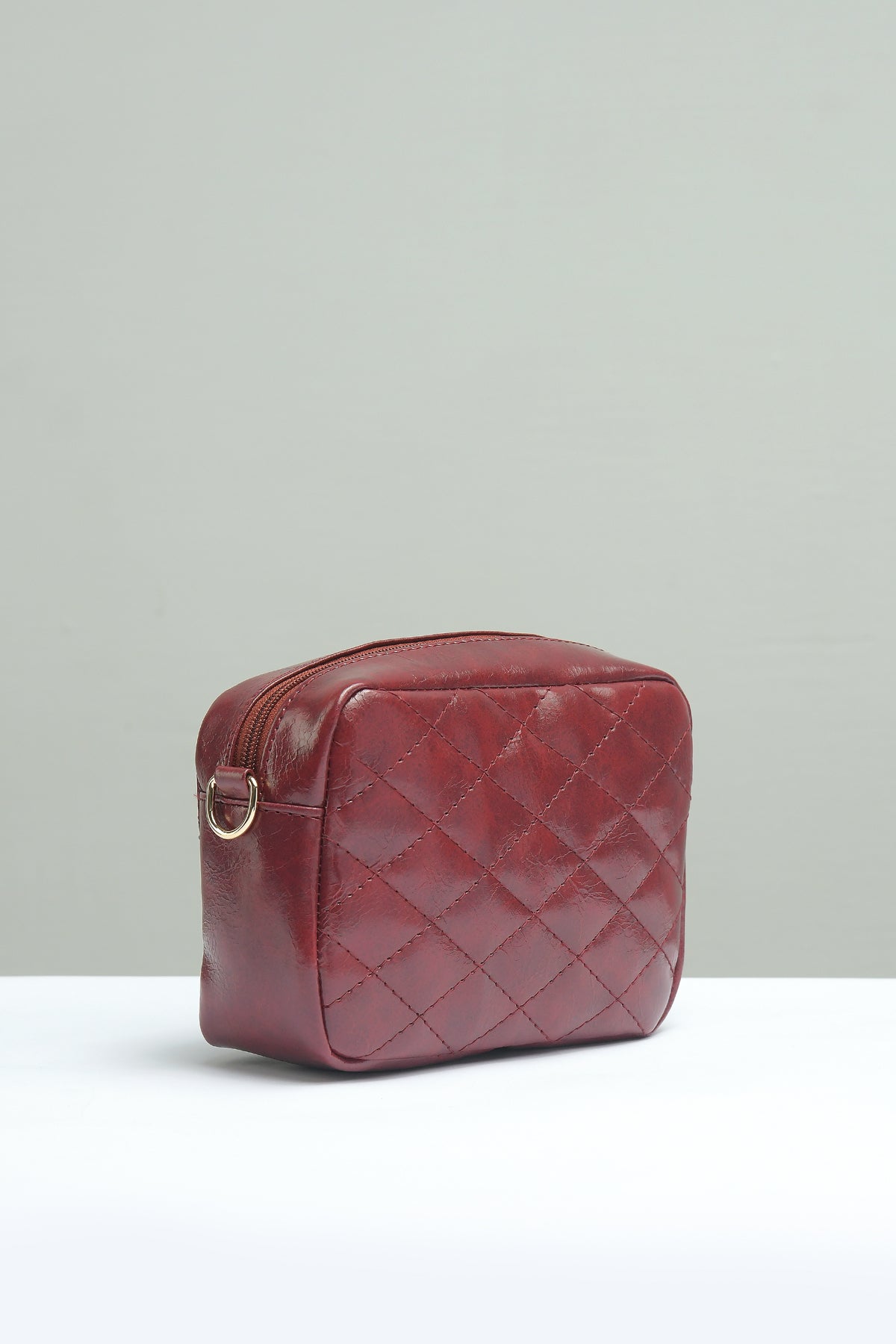 Mini Quilted Embossed Zip Chain Bag - Negative Apparel