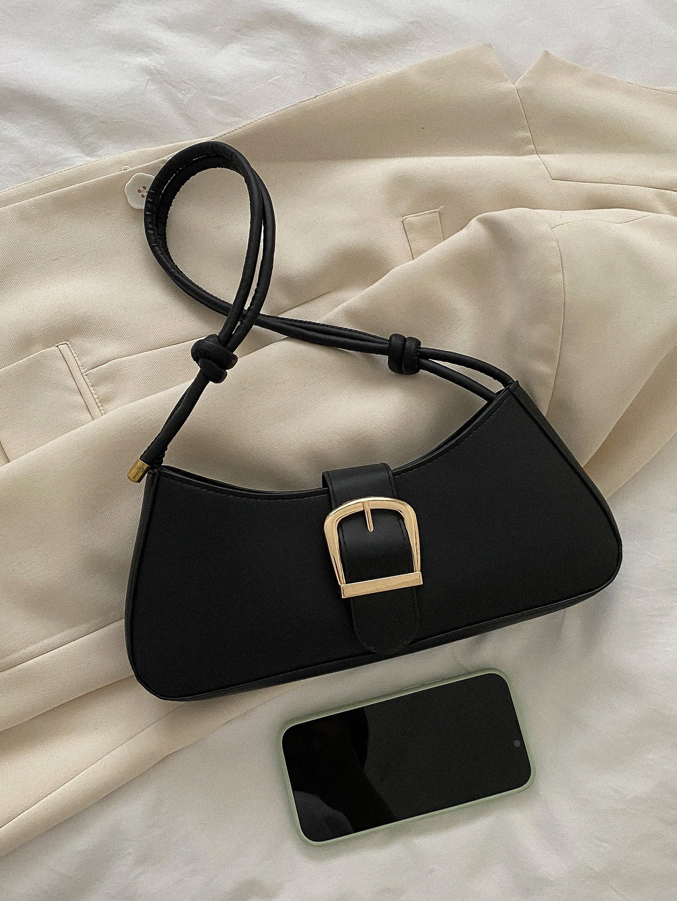 【EEUN】Buckle baguettebag Camouflage Rhinestone Cross Pistol Buckle Western Crossbody