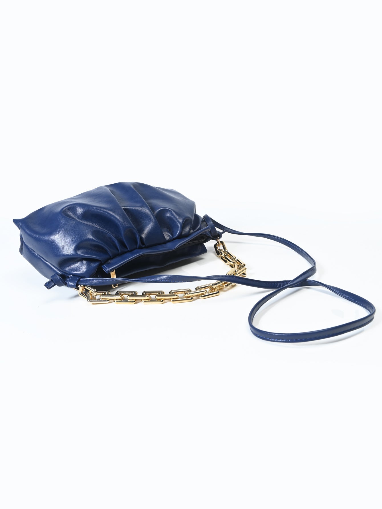 Minimalist Ruched Bag with Chain - Negative Apparel