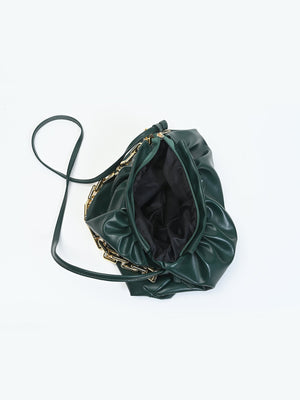 Minimalist Ruched Bag with Chain - Negative Apparel