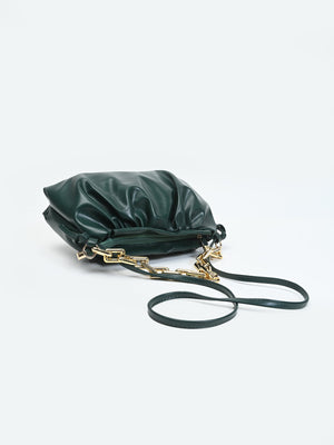 Minimalist Ruched Bag with Chain - Negative Apparel