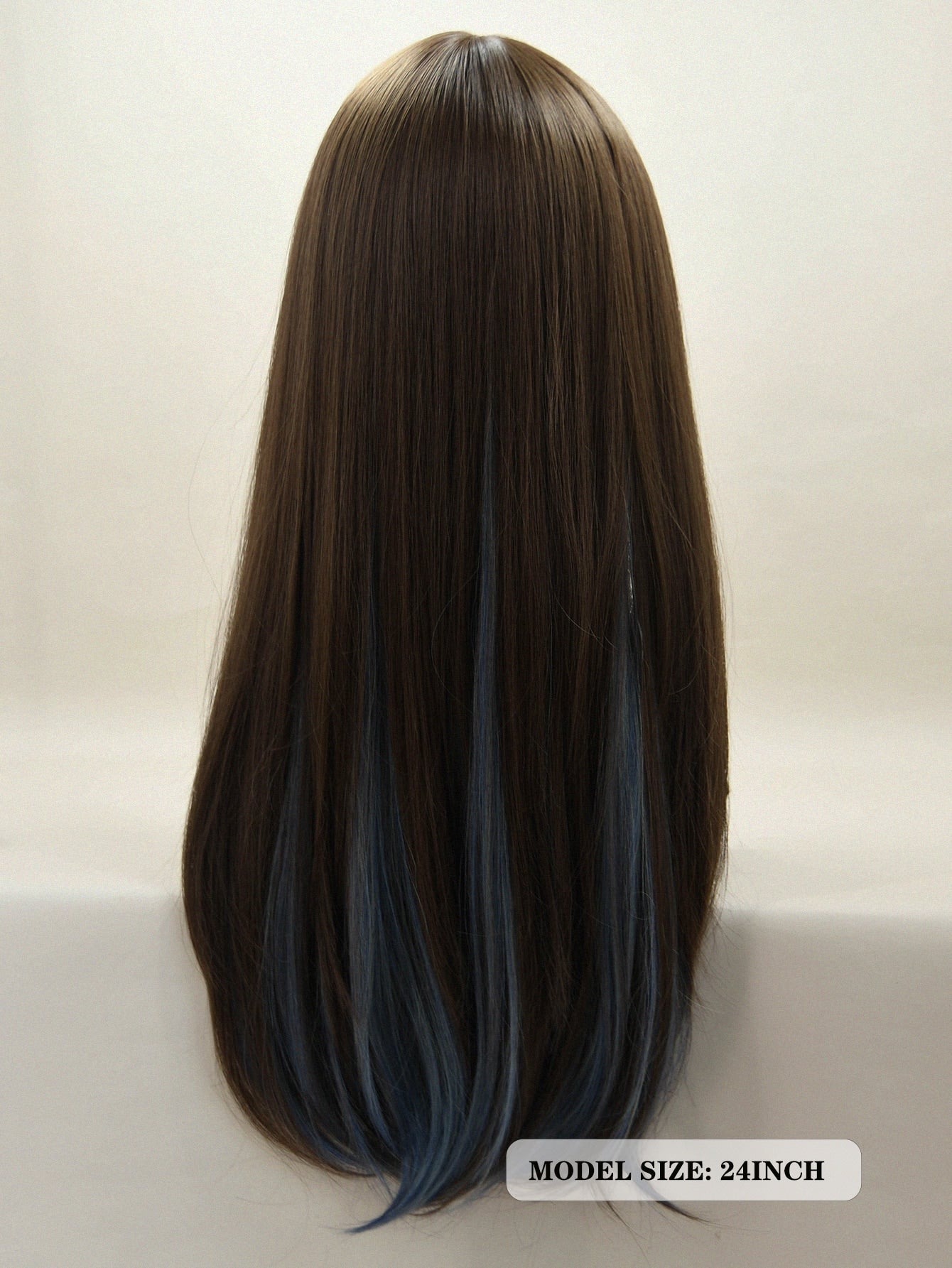 Multi colored bangs long straight synthetic wigs women s wigs