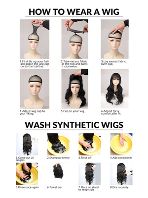 Multi-colored bangs long straight synthetic wigs, women's wigs, cosplay wigs - Negative Apparel