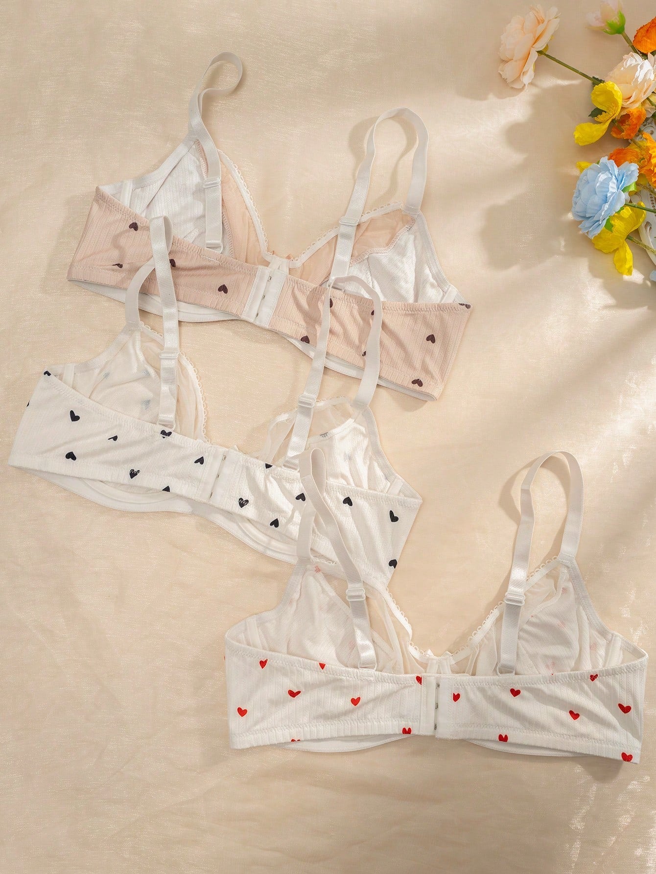 Classic Sexy Plus Size Women's Lace Bra With Flower Print Panties Sexy  Lingerie Set - Negative Apparel